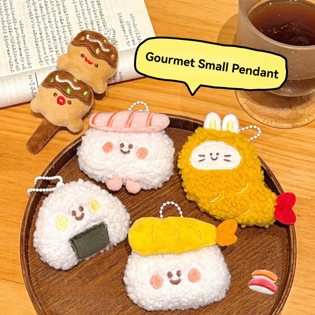 1/6/12 Pcs Cute Food Doll Pendant Plush Sushi Food Play Pendant Backpack Keychain Pendant