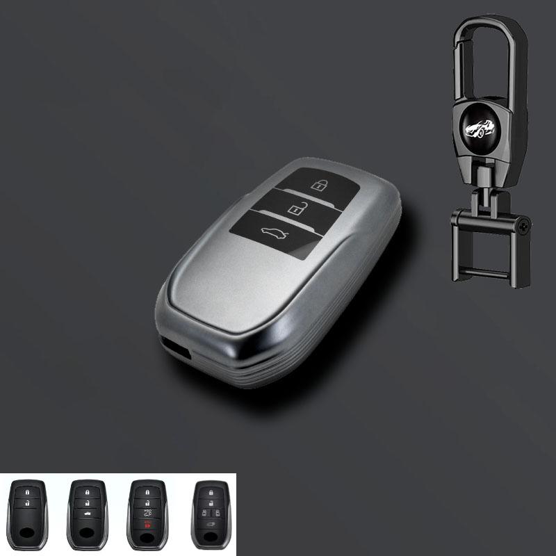 Grey Tpu Car Remote Key Case Cover for Toyota RAV4 Crown Hilux Fortuner Camry Land Cruiser Prado Protect Shell Fob Accessories