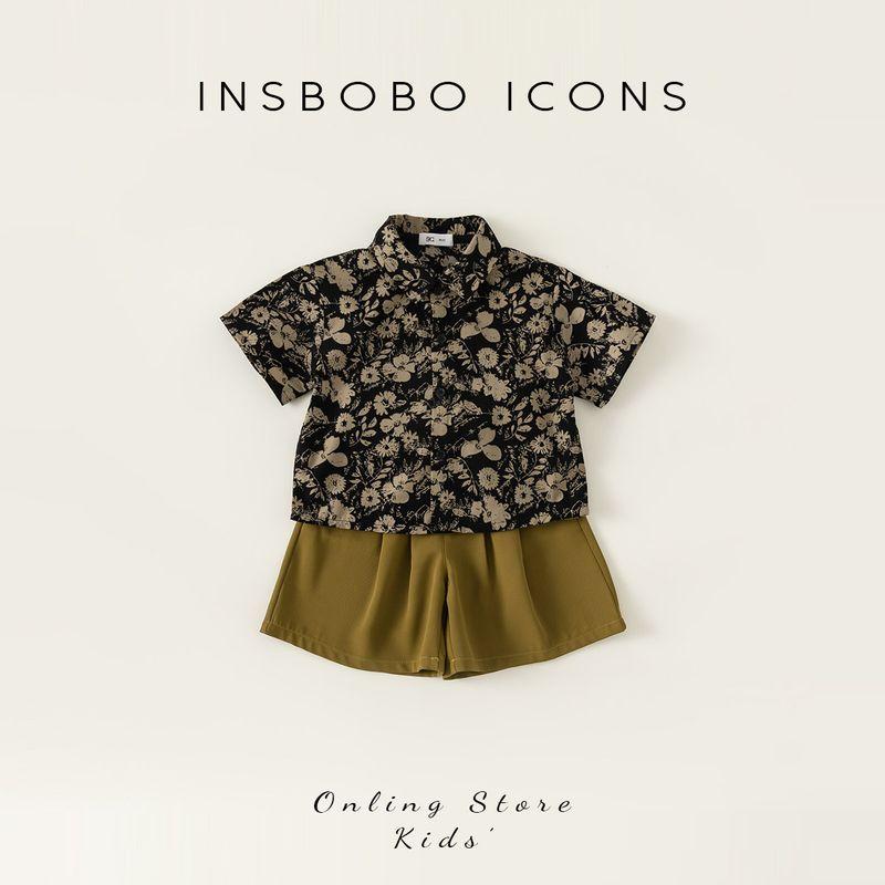 Boys  Summer Clothing 2026 New Set Children s Stylish Trendy Outfit Floral Shirt Boys  Summer Cool and Stylish Toddler Clothing