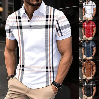 Men's Casual Shirt With Lapel Button And Business Print Versatile Top