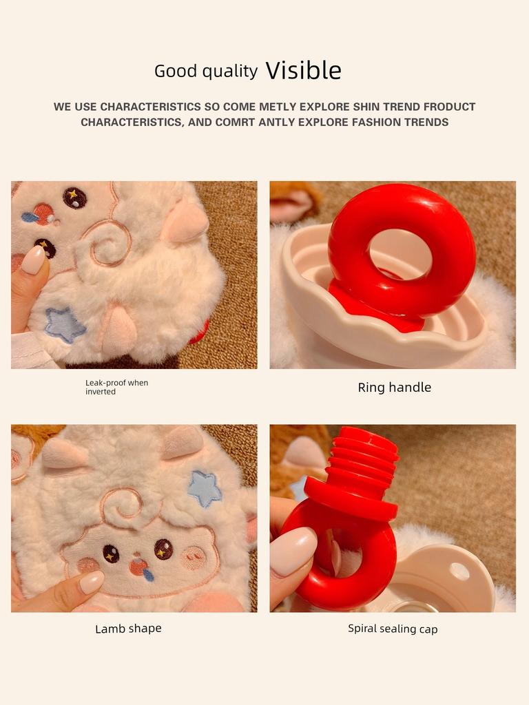 Cute Water-Filled Hot Water Bottle for Winter, Thickened Explosion-Proof Hand Warmer for Bed, Hot Compress for Stomach, Warm Baby Warmer