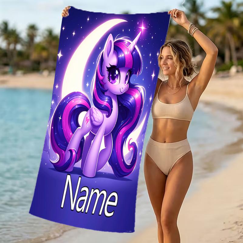 Customizable personalized beach towels My Little Pony themed designs.Suitable for the beach, yoga, sports;ideal as beach accessories