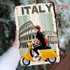 Poster Metallico Segno Italia Resistente alle Intemperie Vintage per Decorazione Parete Garage