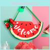 Charming Summer Watermelon Wooden Door Hanger With Bow For Welcoming Guests