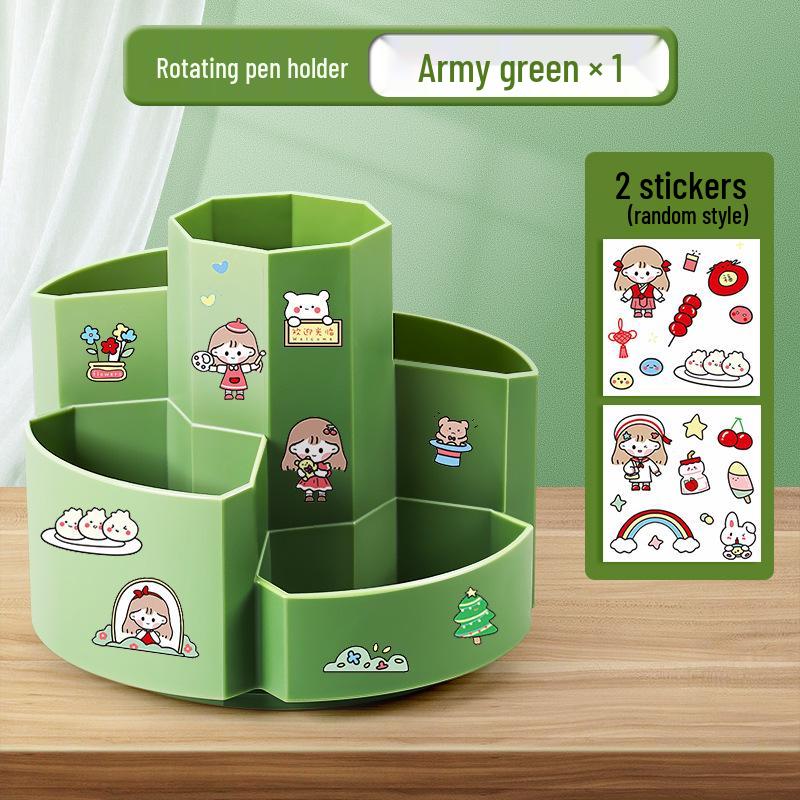 360° Rotating Pen Holder: Large Capacity, Multi-functional Desk Organizer for Kids