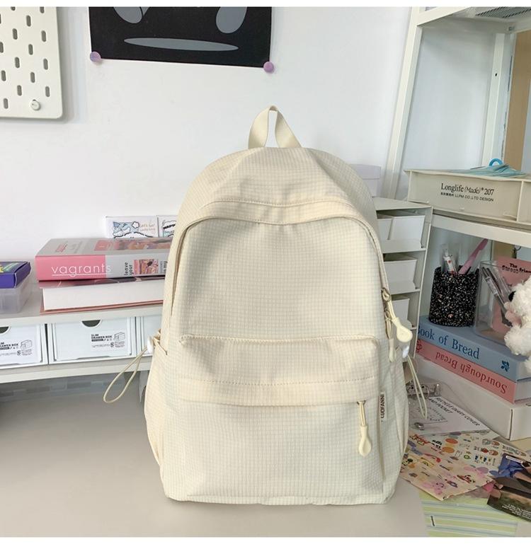 

Simple Casual Versatile Backpack Travel Backpack Junior High School Student College Student School Bag Female білий