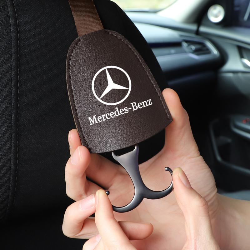 PU Leather Car Seat Back Hooks Universal Interior Accessories For Mercedes-Benz W108 W124 W126 W140 W168 W169 W176 W177 W20 ZF8