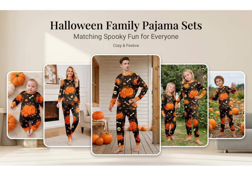 Gezins Matching Halloween Pyjamaset Lange Mouwen Top en Broek Loungewear voor Ouders en Kinderen