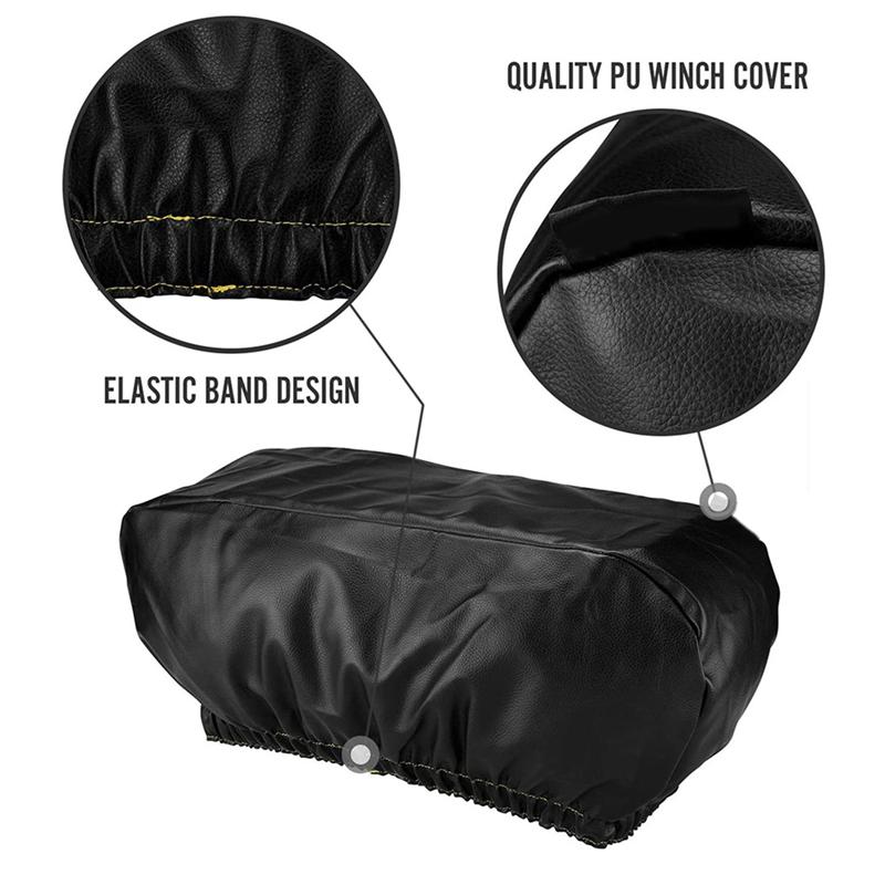 ABLZ-5X Winch Cover Heavy Duty Waterproof Winch Protection Cover Dust-Proof Universal Winch Cover For Up To 17500 Lbs