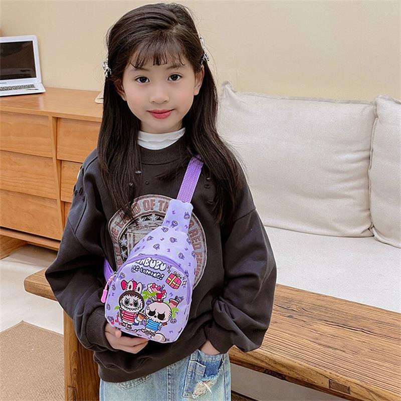 Cartoon Cute Labubu Children'S Bag Chest Bag Trend  Waist Bag Coin Purse Storage Pouch Shoulder Crossbody Bags Kids Gifts