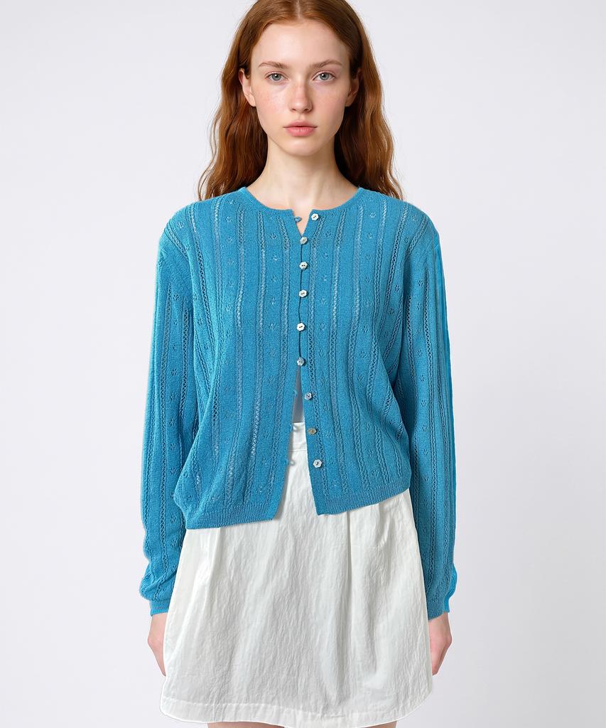Seuneogeuyu Cozy Blossom Loop Mother-Of-Pearl Cardigan_2 Colors_S M