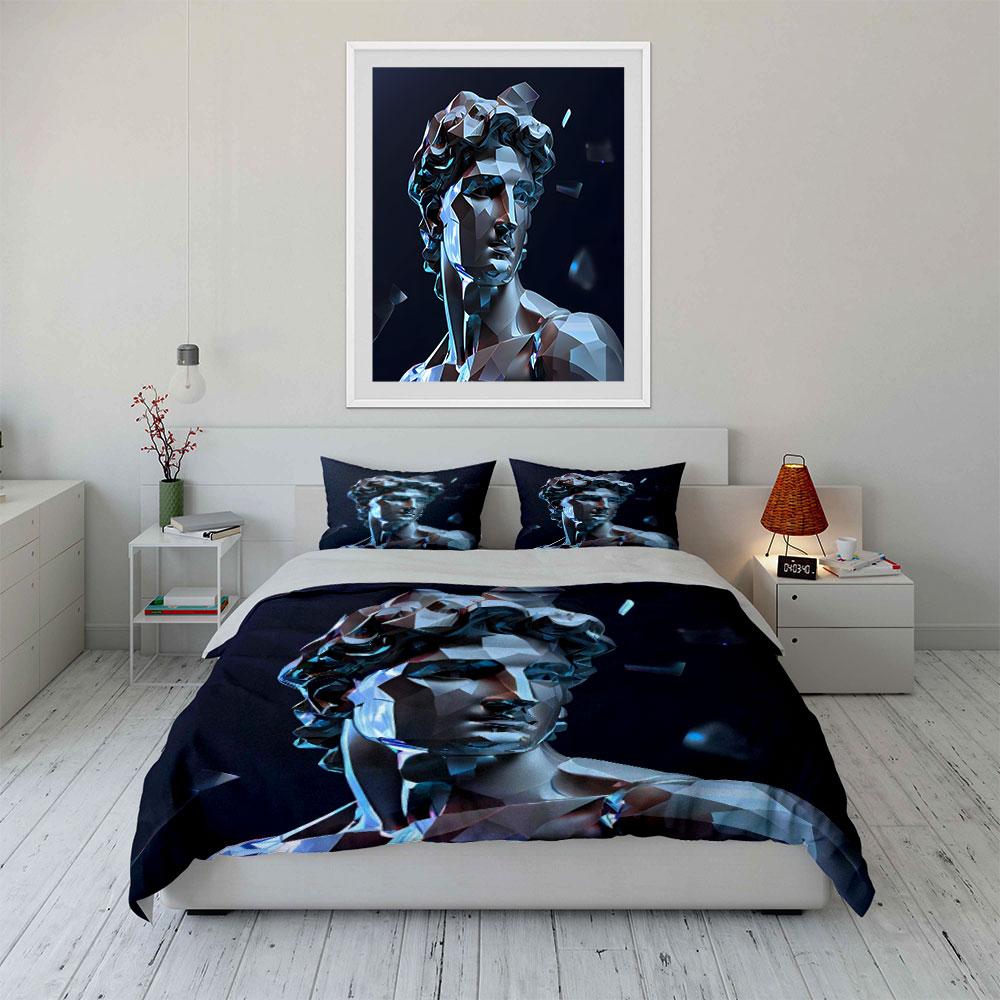 """Abstrakte Skulpturen Kunst Dekorations-Set" Bettwäsche-Set mit 1 Bettbezug 2 Kissenbezügen Einzel Doppel King Queen Geschenk"""