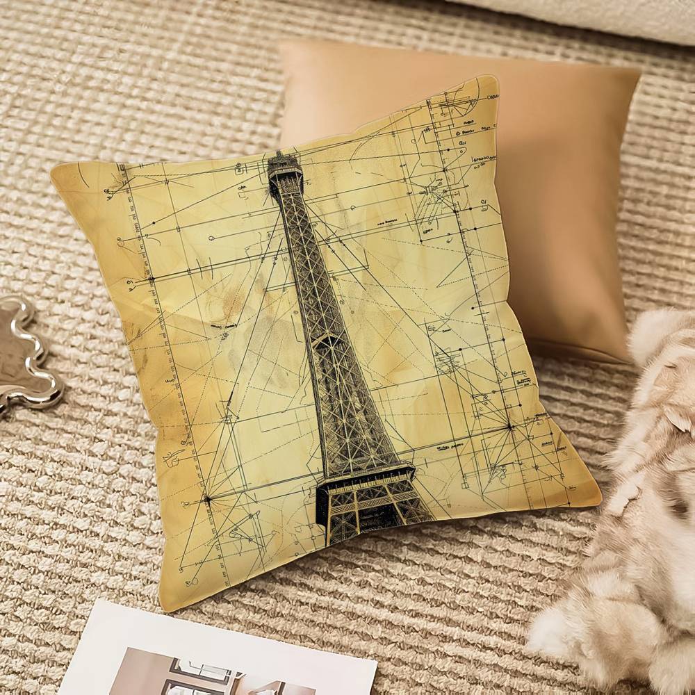 Da Vinci Inspired Sketches Pillow Case Anti-dustmite Invisible zipper Sofa Bed