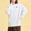 Anta X Kirsh Sports Lifestyle Series Solid Color Round Neck Pullover Fleece Sweatshirt Women sweatshirt Snow-White 962348722-1