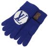 Excellent LOUIS VUITTON gloves LV medallion maille glove blue wool Women S Used