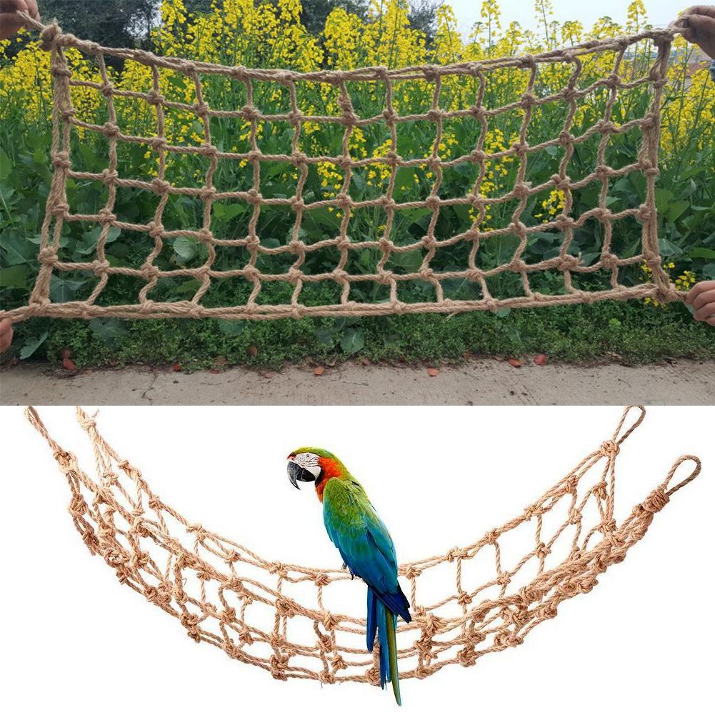 1PCS Hemp Rope Medium Large Parrots Climbing Net Hanging Swing Bird Game Cage Toy