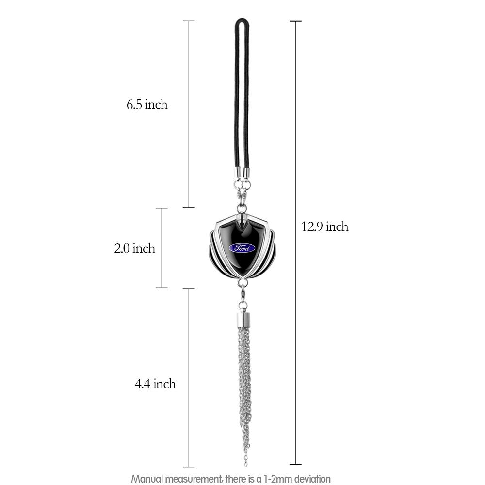BAYN7 Metal Car Logo Rearview Mirror Hanging Ornament Pendant Decor Auto Accessories For Ford Mustang Focus Kuga Mondeo Max Fusion MK3