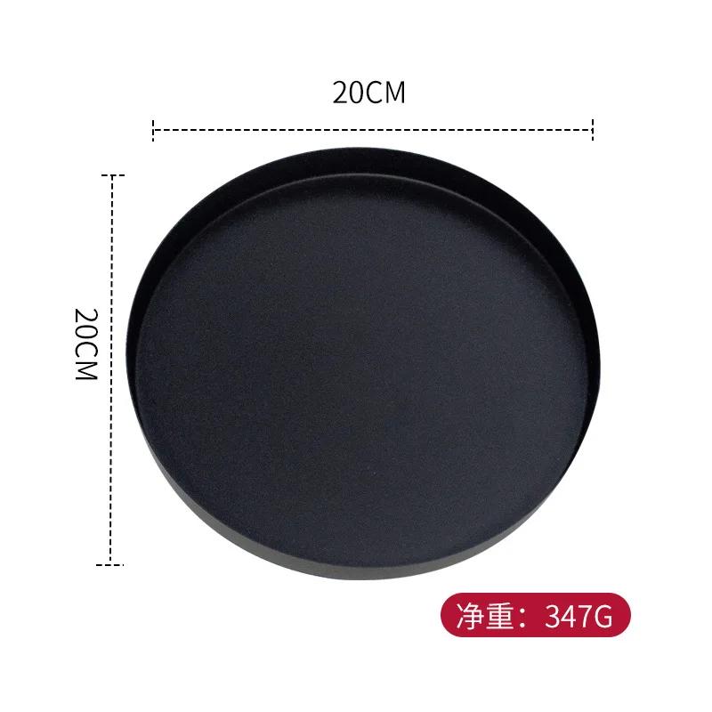 Stainless Steel Storage Tray Luxury Round Plate Fruit Cake Snack Tray Kitchen Metal Storage Space Saving Organizer Tray