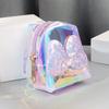Pvc Transparent Coin Purse With Laser Butterfly Bow Waterproof Keychain For Girls