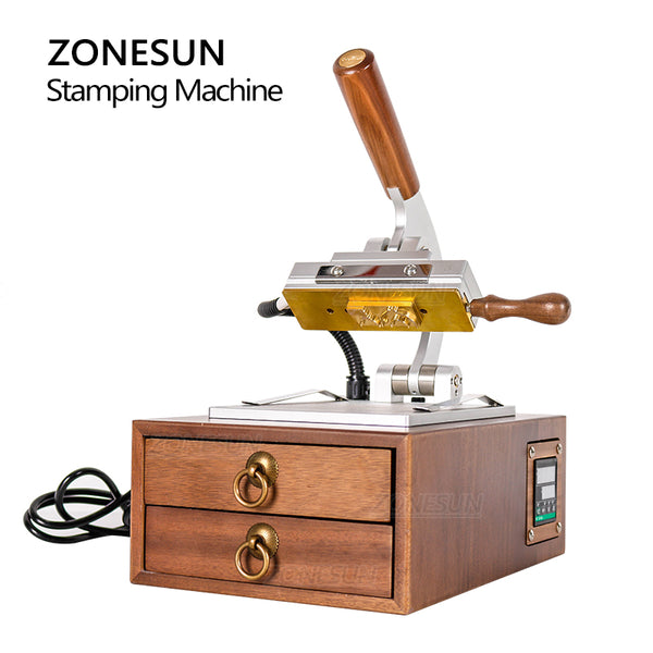 ZONESUN WT-90XT Wooden stamp Digital PVC Card Book Leather Paper Wood Custom Logo Embossing Hot Foil Stamping Machine
