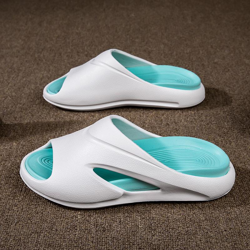 Men's four seasons new simple and lightweight EVA durable soft solid bottom outer wear/home home stepping on shit slippers