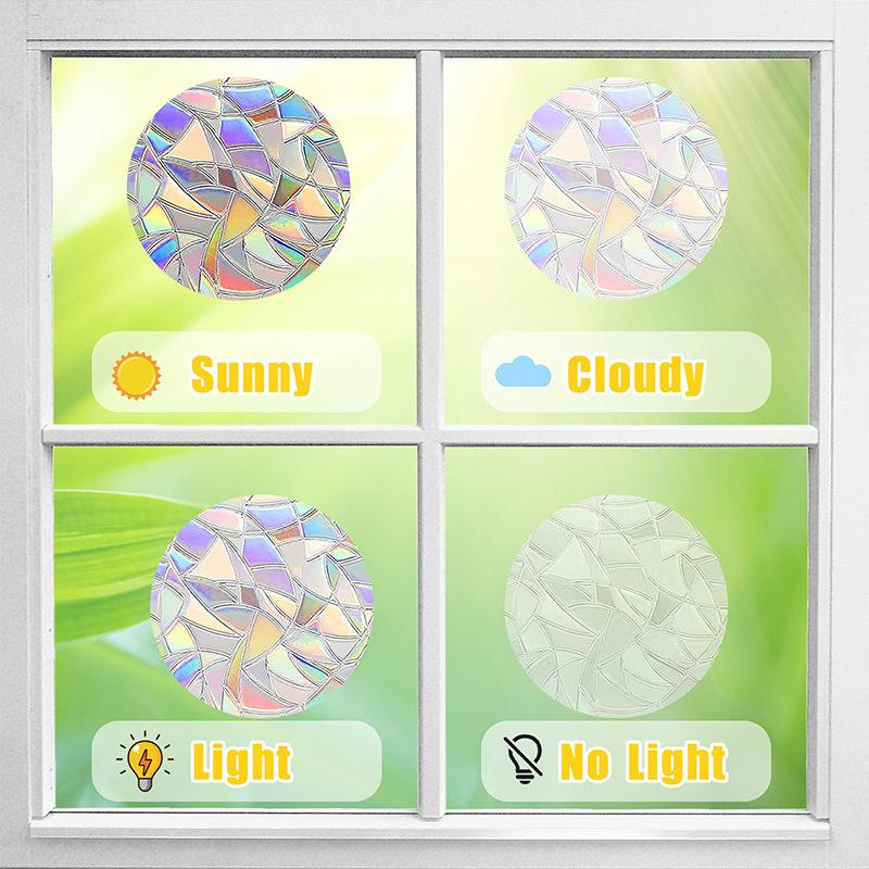 Sunshine Catcher, Colorful Window Stickers, Sun Catcher, Rainbow, Prism, Tree Branches and Birds, Glass Stickers, Anti Collision Window Stickers