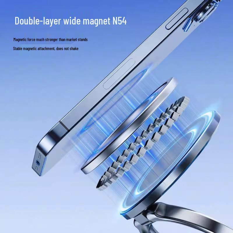 26 New Magnetic Car Phone Holder with Suction Cup, Center Console Screen, 360° Rotation & Folding Design