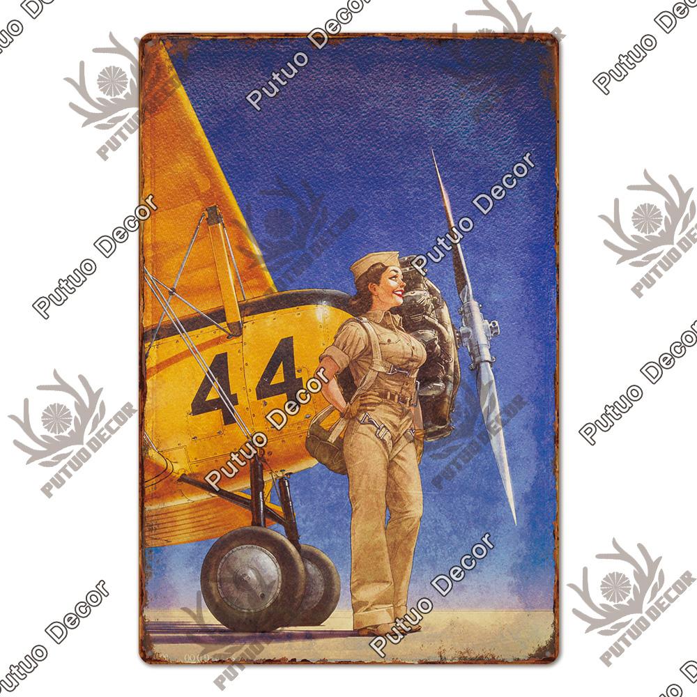 Dekor Das Flugzeug Vintage Blechschild Metallschild Dekorative Plakette Wanddeko Man Cave Raum Zuhause Club Schild