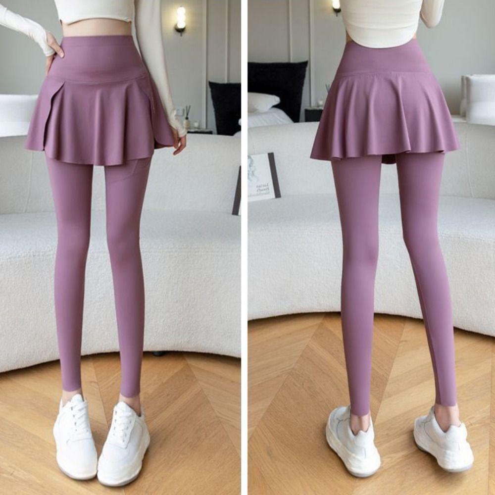 High Waist Elastic Leggings Side Pocket Sports Yoga Pants Fitness Legging Tummy Control