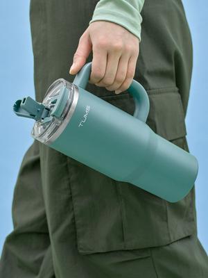 Trinkbecher mit Klappstrohhalm, großes Fassungsvermögen, 900 ml
