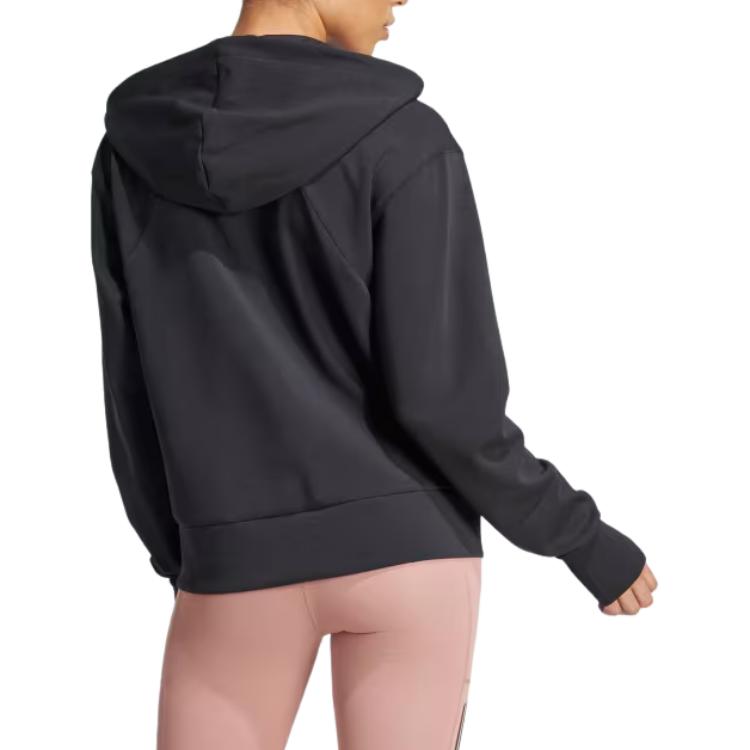 adidas Giacca con cappuccio e maniche lunghe con logo da donna Giubbotti Nero JP2654