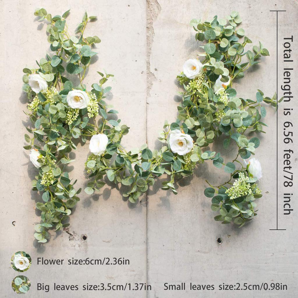 2-Meter Artificial Rose & Camellia Vine for Wedding Flower Walls & Home Table Decor