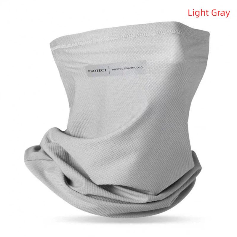 

Summer Ice Silk Sunscreen Mask For Men Women Outdoor Cycling Face Cover Solid Color Neck Wrap Uv Protection Ear Bandana Scarf світло-сірий колір