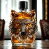300ml Whiskey Bottle Decanter Wolf Head Shape High Borosilicate Glass Wine Bottle Leak-Proof Seal Whiskey Decanter