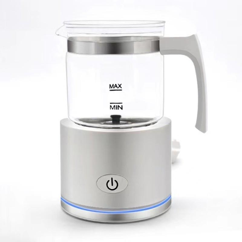 Household Large Capacity Electric Milk Foam Maker Almond Milk Automatic Milk Frother Machine Milk Heater White-glass