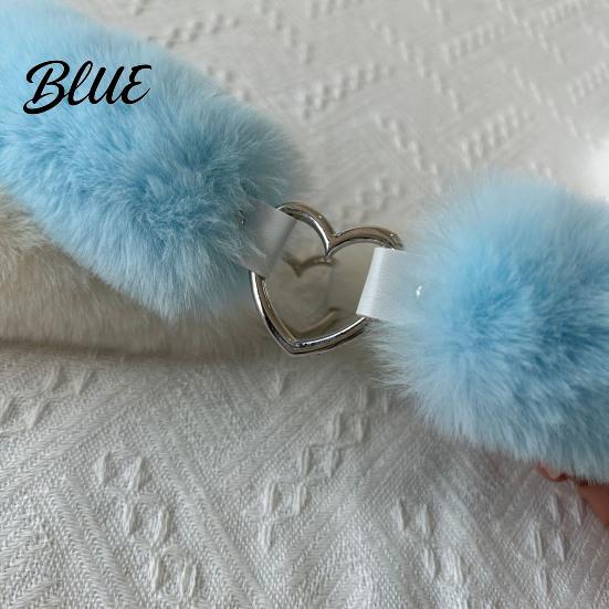 Eleganter Schmuck Flauschiger Choker-Kragen Abnehmbare Flauschige Halskette Legierung Herz