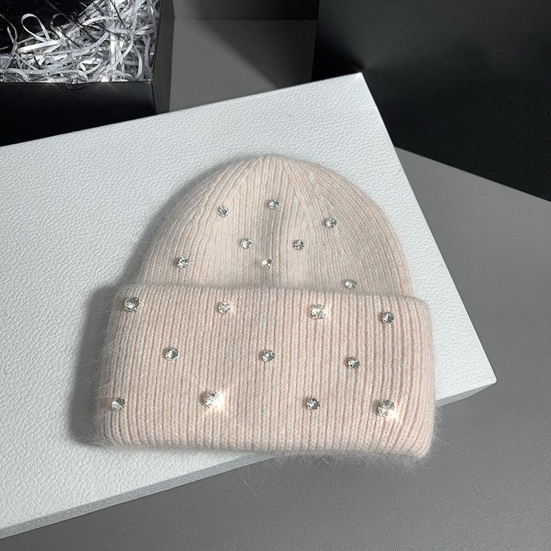 Čepice Kamínky Dámská Zimní Angorová Pletená Čepice Podzimní Hřejivý Měkký Doplněk Do Chladného Počasí Sport Lyžování Venkovní Dovolená