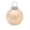White LED Light Up Glass Bauble Decoration 15cm
