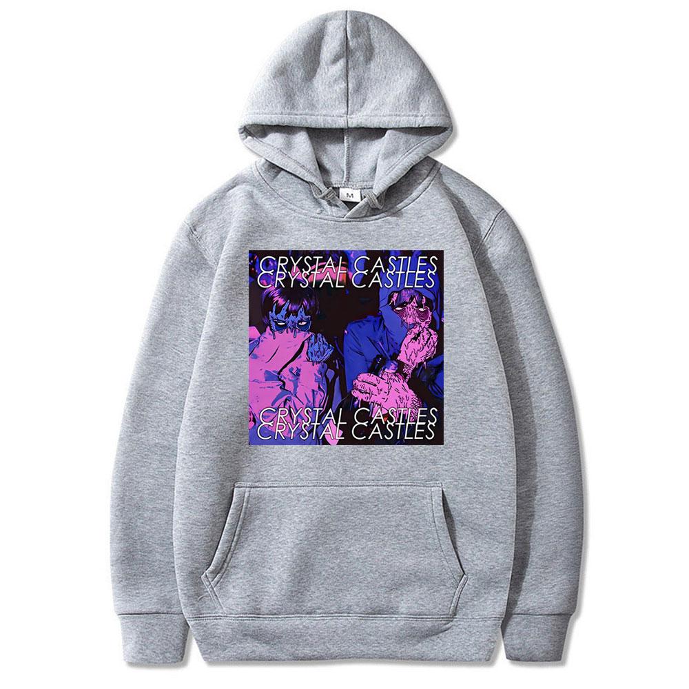 Vintage Crystal Castles Hoodie Men Women Aesthetic Streetwear Men's Hip Hop Rock Oversized Hoody Sweatshirt Male Gothic Hoodies