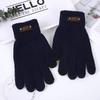 Autumn and Winter Velvet Thickened Men's Outdoor Leisure Fishing Cycling Cold and Windproof Knitted Wool Warm Gloves