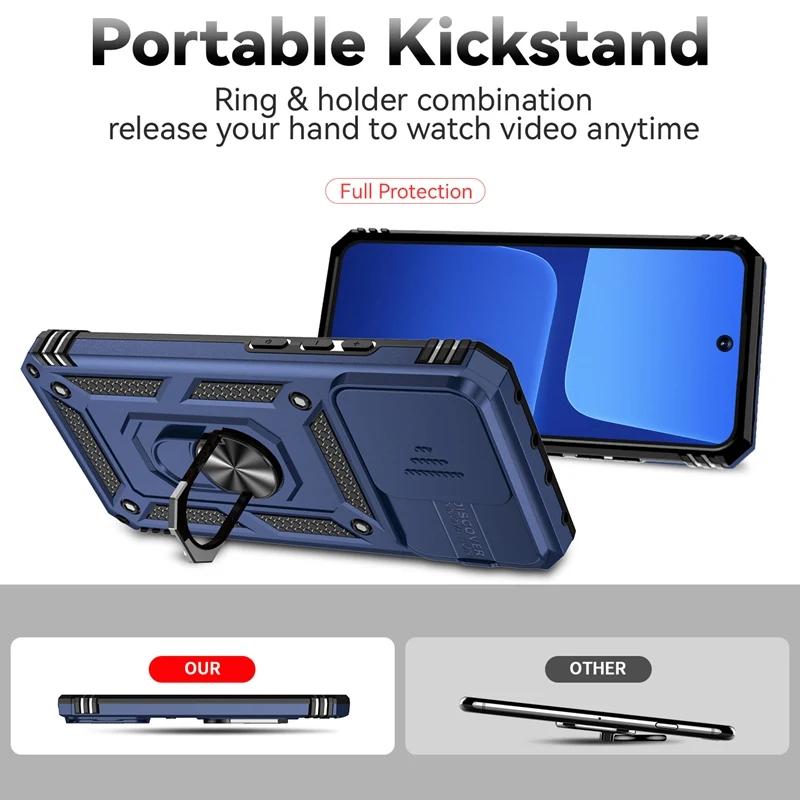 Custodia con Protezione Fotocamera Scorrevole Per Xiaomi Mi 13t Pro Mi13t Mi 13 t Pro Supporto ad Anello Cavalletto Cover Corazzata Per Xiaomi Mi 13 Pro Custodie