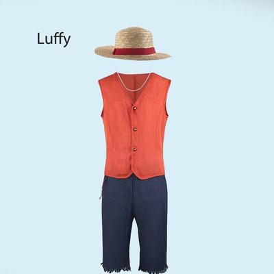 Anime Cosplay Ταινία D Luffy Κλασικό Πουκάμισο Τζιν Παντελόνι Σύνολα Με Ψάθινο Καπέλο Για Αποκριάτικο Πάρτι Luffy Κοστούμι Cosplay