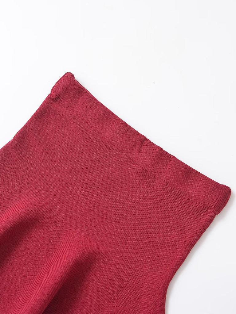 Winter 2024 Women's European-American Style Fashion Slit Top & Wide Hem Short Skirt