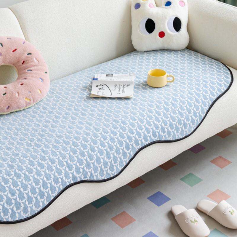 

Чехол для дивана из синели с рисунком кролика для декора гостиной, Нескользящий коврик, защитный чехол для дивана, универсальное полотенце с неровностями 70x70