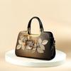 Gradient Color 3D Applique Glossy Patent Leather Shoulder Tote Crossbody Bag