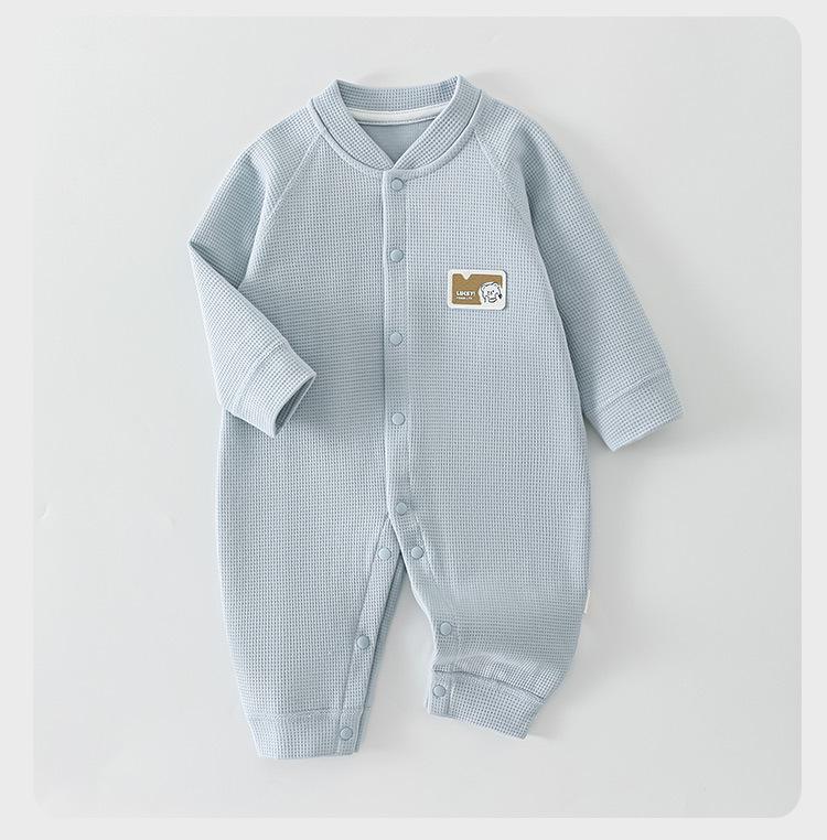 Class A Baby Waffle Long Sleeve Romper - Spring/Autumn Newborn Bodysuit