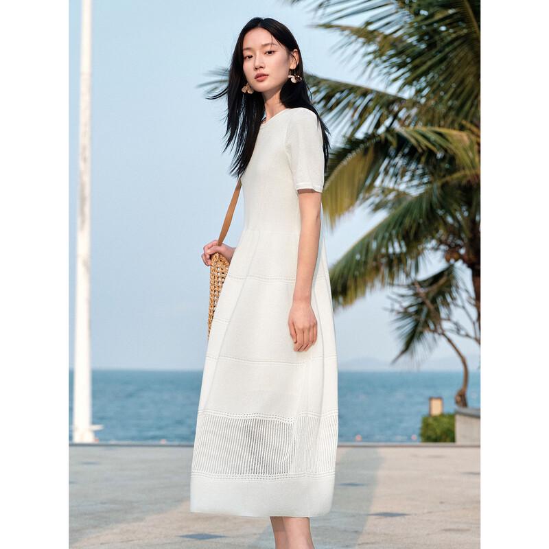 AnnaCo Minimalist Waist-Cinched Knit Dress