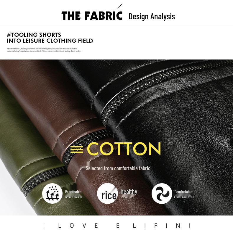 Stylowa męska skórzana kurtka motocyklowa z kołnierzem stójką w stylu koreańskim - Trend jesień/zima