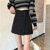 Autumn 2022 Plus Size High Waist Irregular A-Line Hip Wrap Skirt for Women - Slimming Black Half-Length Skirt