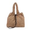 Fashionable Cotton-padded Jacket, Embroidered Single-shoulder Bag, Large-capacity Casual Tote Bag, Pleated Bucket Bag
